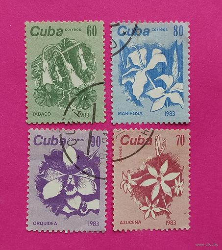 Куба. Цветы. ( 4 марки ) 1983 года. 5-8.