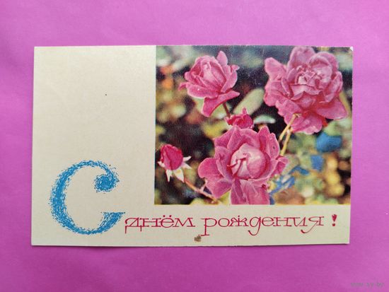 С днём рождения! Подписанная. 1968 года. Фото Папикьяна. 1303.