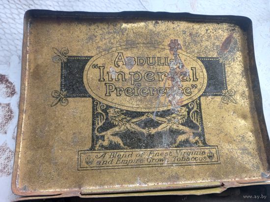 Винтаж старинная жестянная коробка для сигар ABDULLA IMPERIAL PREFERENCE 30-40 года Англия 14.5х10.5