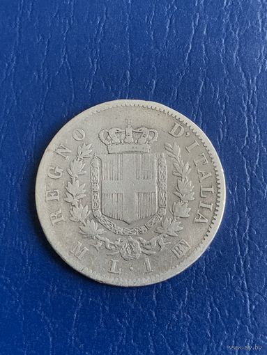 Италия 1 лира 1863