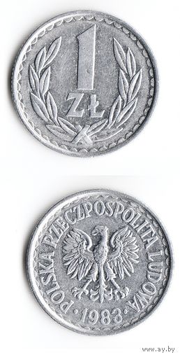 1 злотый Польша 1983 года