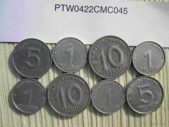 Лот 045 8 монет ГДР