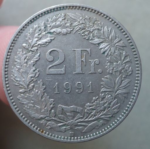 Швейцария 2 франка 1991