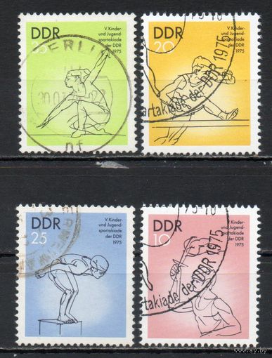 V детская и юношеская Спартакиада ГДР 1975 год серия из 4-х марок