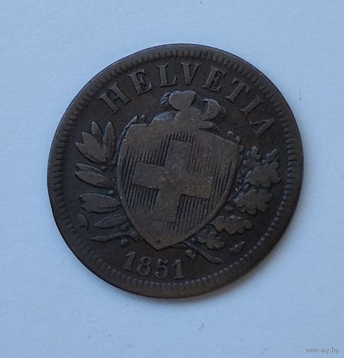 Швейцария 2 раппена, 1851 7-5-36