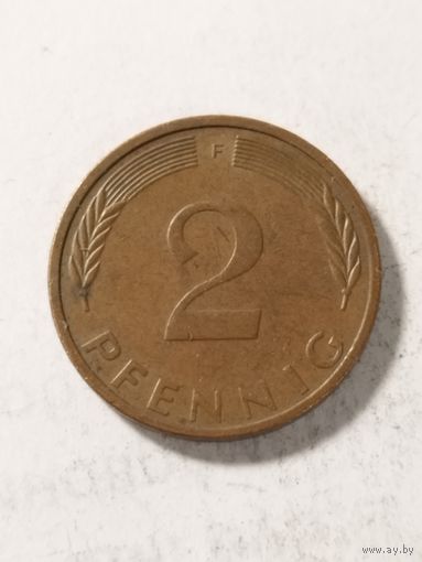 Германия 2 пфенинга 1975 F