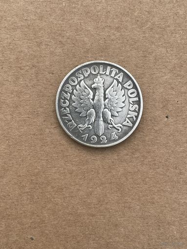 2 злотых 1924 аверс/реверс 180 градусов
