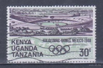 [1877] Кения,Уганда и Танганьика 1968. Спорт.Стадион.Летние Олимпийские игры. Гашеная марка.
