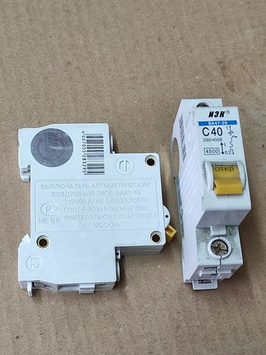 Автомат 4.5кА ВА47-29 1Р 40А С, IEK