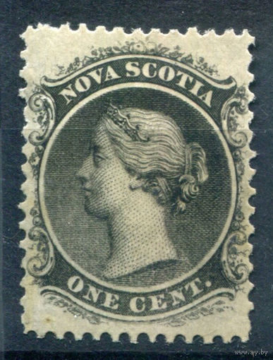 Британские колонии - Новая Шотландия - 1860/63г. - королева Виктория, 1 с - 1 марка - MNH с пузырьками и отпечатком на клее [Mi 5]. #3-WB-76-A-1