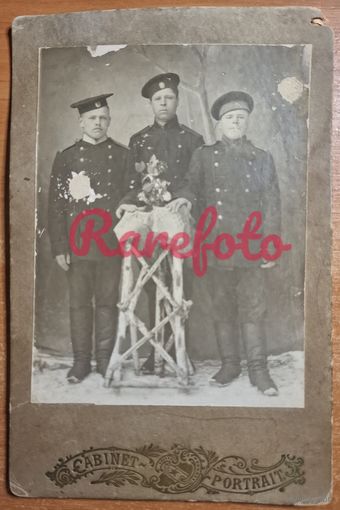 1910-е Кабинет-портрет солдаты ретро типажи студийное фото