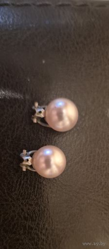 Клипсы жемчуг чехия