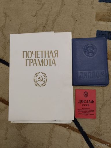 Почетная грамота министерства БССР, диплом и другое подпись министра