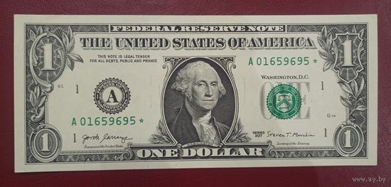 Торг! 1 доллар США 2017 года со звездой (банкнота замещения)