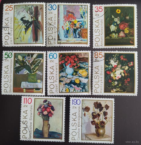 Польша 1989 Живопись цветы.