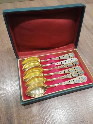Серебряные ложки 875 проба позолочены. ТОРГ есть предлагайте