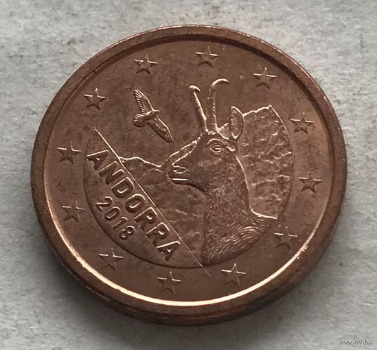 Андорра 1 евроцент 2018