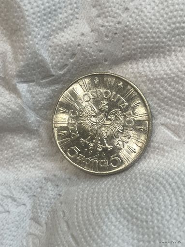 Шикарнейшие , ярчайшие 5 злотых 1935 UNC! Супер шб , супер сохран , нечастые в таком состоянии , в коллекцию хорошего уровня !