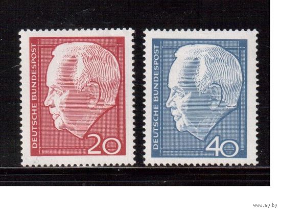 Германия(ФРГ)-1964,(Мих.429-430), **, Личности, Президент