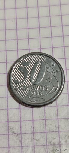 Бразилия 50 сентавос 2003