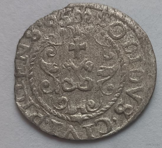 Рыжскi Кiрмаш! Солид 1596-1, Рига, Сигизмунд III