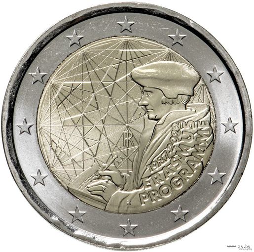 2 евро 2022 Италия 35 лет программы Erasmus UNC из ролла