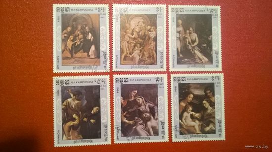 Марки 450-я годовщина смерти Корреджо, 1489-1534 1984 год Камбоджа (Кампучия)