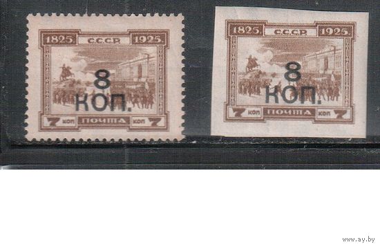 СССР-1927, (Заг.0214-0215),  *  , Стандарт, Надп. , зубц.+БЗЦ