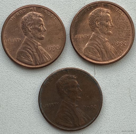 США 1 цент 1990 г. Цена за 1 шт.