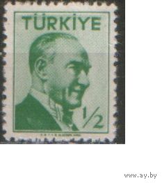 Марка из серии 1956г. Турция "Мустафа Кемаль Ататюрк" MNH
