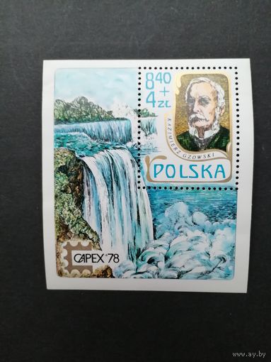 Польша 1978 Блок Mi.69 с маркой "Международная филателистическая выставка "CAPEX 78" в Торонто" (чистый**) Mi.2561 каталог 2.00 евро