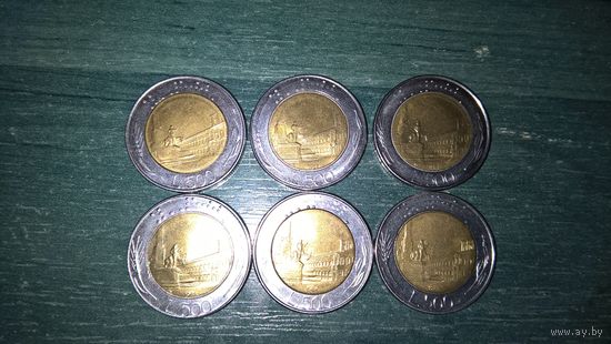 Италия. 500 лир -  1982 , 1983, 1984, 1987, 1988, 1989.