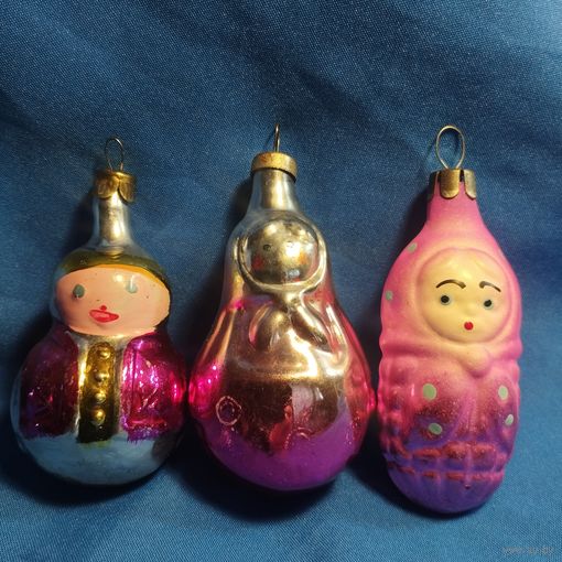 Девочки три разные елочная игрушка ссср