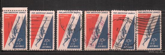 США-1959, (Мих.759) , гаш. , Спорт (одиночка) ,цена за 1 м на выбор