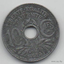 10 сантимов 1941 г. Франция. Виши. без точек