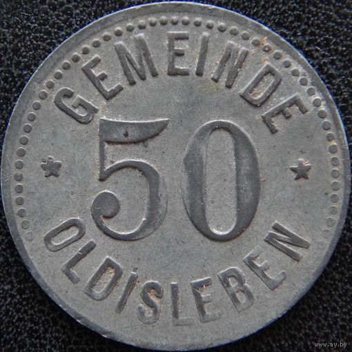 YS: Германия, Oldisleben, 50 пфеннигов, нотгельд общины Олдислебен, цинк, Funck# 408.9