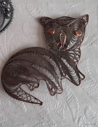 Винтажная брошь. Филигрань. Казаково