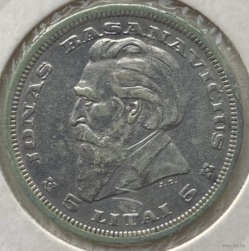 Литва 5 лит 1936 г. В холдере