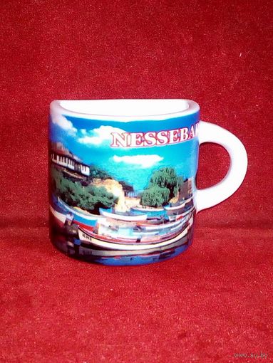 Магнит кружка Nessebar Несебр Болгария на холодильник магнитик