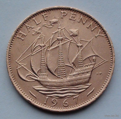 Великобритания 1/2 пенни, 1967