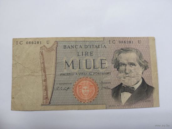 1000 лир 1977 ( образца 1969) год,Италия