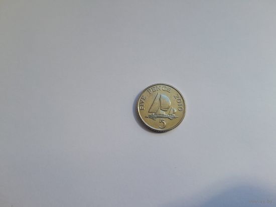 5 пенсов 2010 года. Гернси. UNC