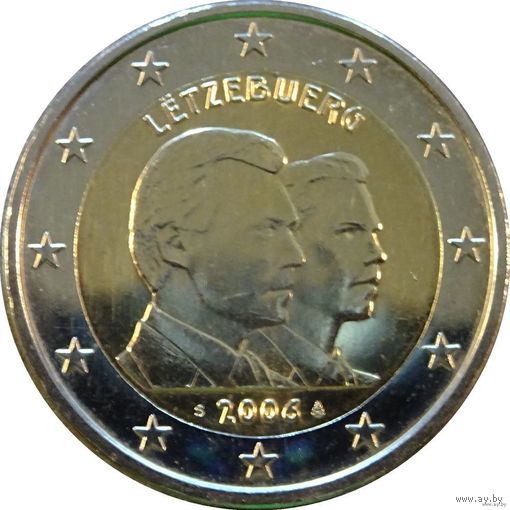 2 евро 2006 Люксембург  25 лет принцу Гийома UNC из ролла