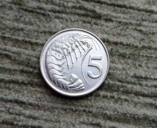 Werty71 Каймановы острова 5 центов 2002 криветка Королева в годах