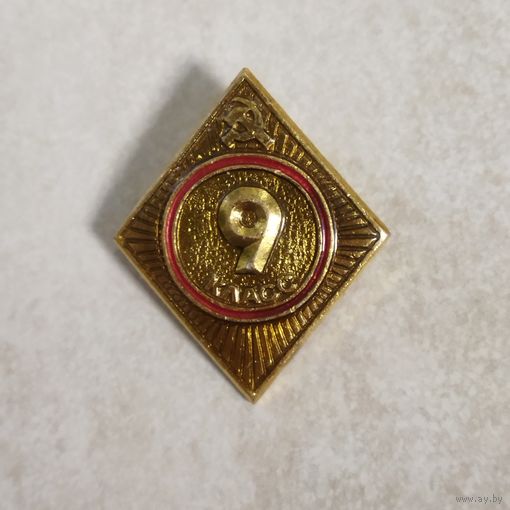 Значок. 9 класс. Школа. СССР.