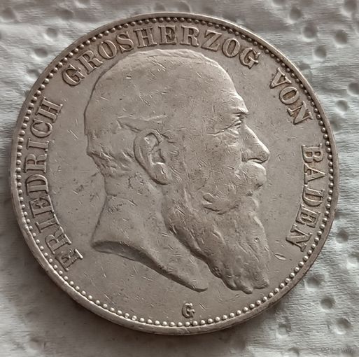 Баден 5 марок 1907