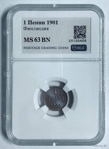 1 пенни 1901 Финляндия ms 63