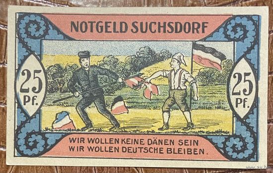 Нотгельд 25 пфеннигов 1921 год. Зуксдорф,. Веймарская республика