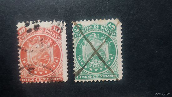 Боливия\172ф\ 1868 ГЕРБ. 9 звезд  кц36евр