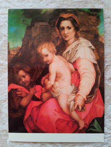 Дети. Андрео дель Сарто. Мадонна с младенцем и Иоанном Крестителем. Издание Чехословакии